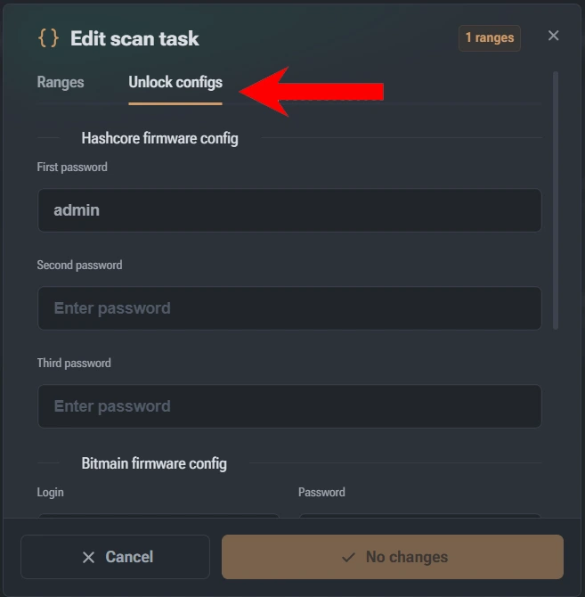 Настройка Unlock Configs HashCore Pulse